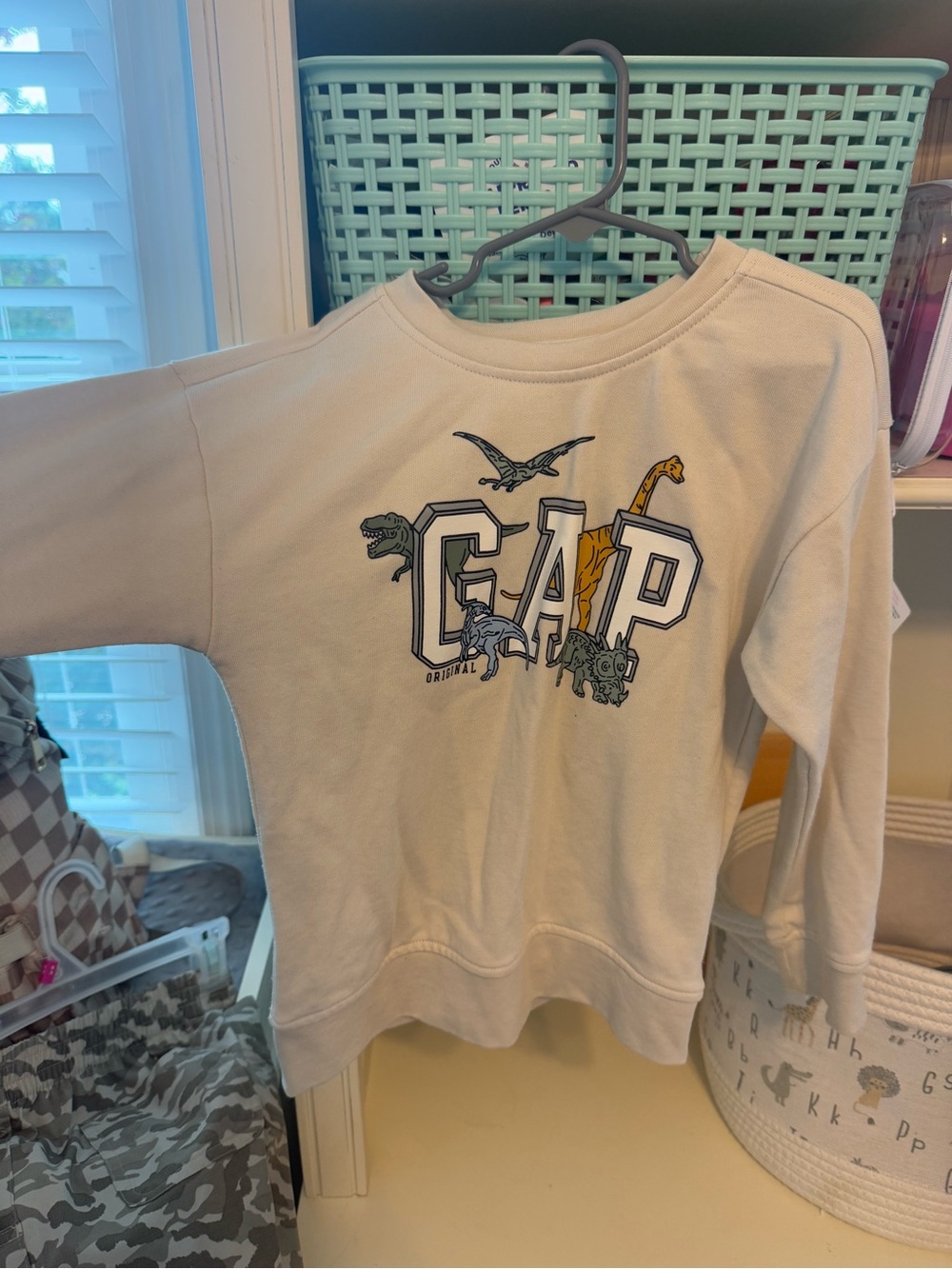 GAP Cream Sweatshirt with Dino Logo